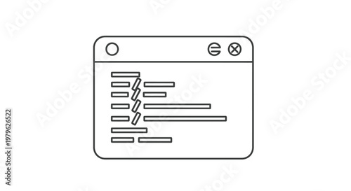 Coding Window Icon: Software Development, Programming, and Web Design