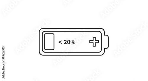 Low Battery Icon - Less Than 20 Percent Power Remaining