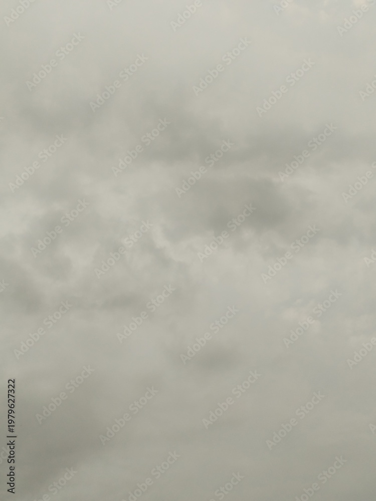 Fototapeta premium Soft overcast sky background with smooth cloud texture and neutral gray tones.