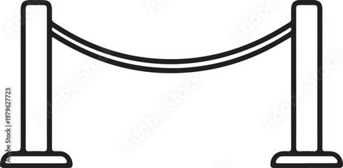 Stanchion rope barrier for event queue or red carpet