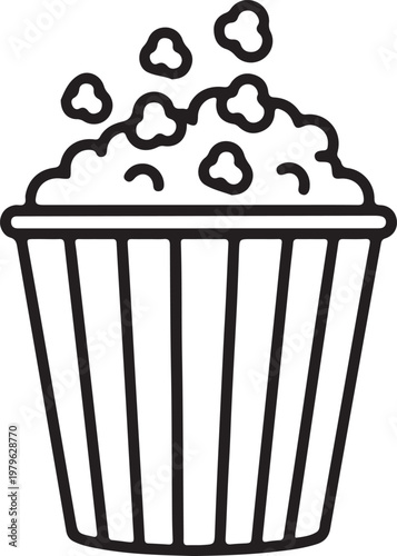 Classic popcorn in striped bucket for movie night