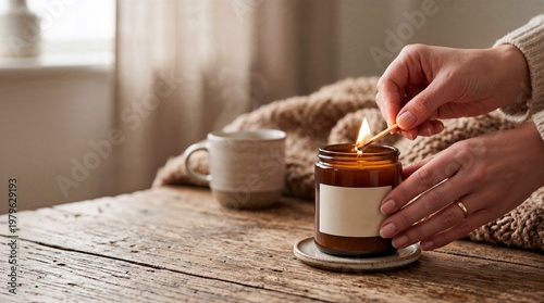Hands opening a jar on a wooden table.