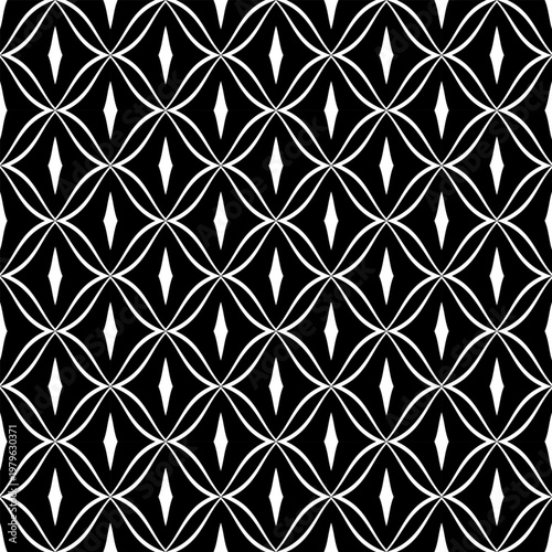 Abstract Seamless Geometric Black and White Pattern.