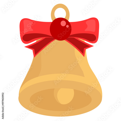 christmas bells with red ribbon