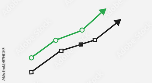 Illustrative representation of data trends showcasing growth and comparative analysis