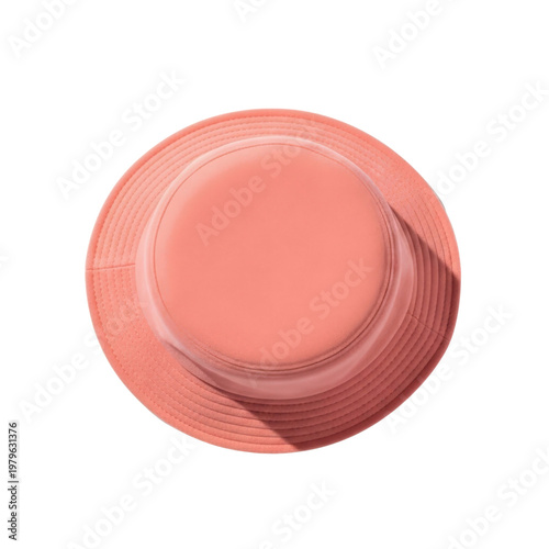 Coral bucket hat isolated on transparent background