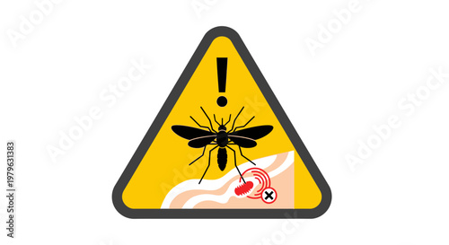 Mosquito Warning Sign - Insect Bite and Disease Transmission Risk