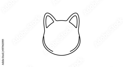 Minimalist dog face outline icon, simple line art illustration, vector graphic