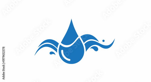 Abstract illustration of a water drop with flowing curves, perfect for various concepts.
