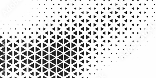 Triangle Shapes Vector Abstract Geometric Technology Background. Radial Composition Halftone Frame Triangular Retro Simple Pattern. Minimal Style Dynamic Tech Wallpaper