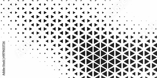 Triangle Shapes Vector Abstract Geometric Technology Background. Radial Composition Halftone Frame Triangular Retro Simple Pattern. Minimal Style Dynamic Tech Wallpaper