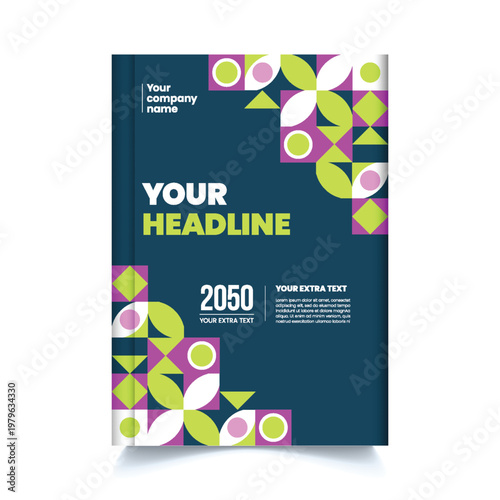 abstract geometric minimal corporate flyer poster design book cover design brochure cover annual report magazine cover poster layout flyer layout copy space print A4 editable template