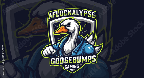 Angry Goose Gaming Logo Mascot - Aflockalypse Goosebumps Gaming