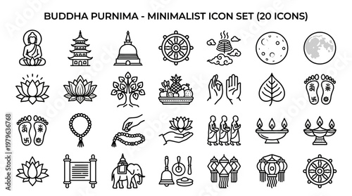 Buddha Purnima celebrations occur on Wesak Day with joyful religious rituals and serene natural scenery.