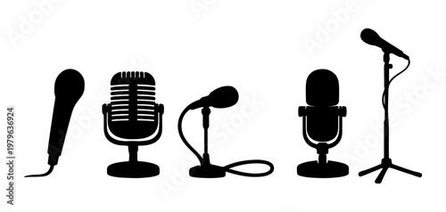 Microphone Silhouettes Collection