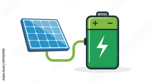 Solar Panel Charging Battery Renewable Energy Concept