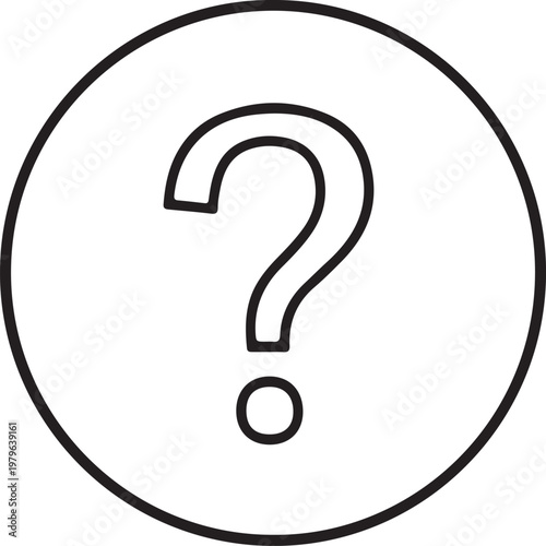 Circular question mark icon representing uncertainty and frequently asked questions design