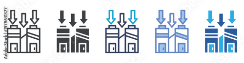 Corporate Collapse icon set multiple style collection