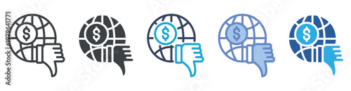 Bad Economy icon set multiple style collection