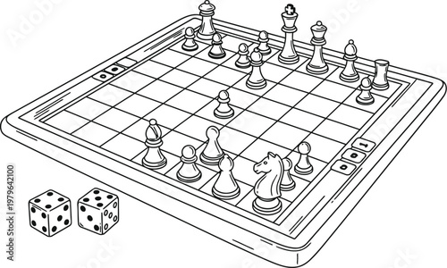 Chess game in progress with a focus on the pawns and pieces arrangement on the board