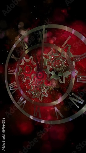 A surreal cosmic clock with rotating gears floats within a glowing galaxy, symbolizing the infinite flow of time, universal motion, and the connection between mechanics and the cosmos.
