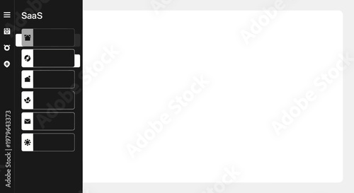 SaaS Dashboard Interface with Navigation Menu Icons