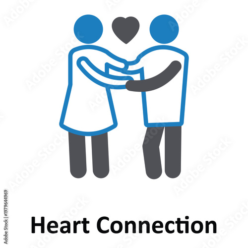Heart Connection Vector icon which can easily modify or edit