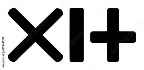 Error cross set with simple solid black design featuring failure, alert, warning with incorrect and no messaging