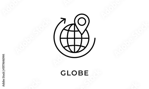 Globe vector icon isolated on white background