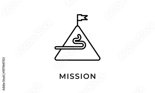 Mission vector icon isolated on white background