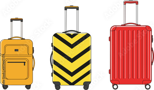 Colorful Luggage Set with Trendy Designs and Durable Build for Travel Comfort