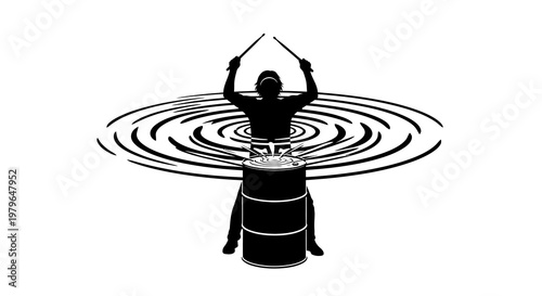 Yoga on water, man meditating in zen harmony with nature