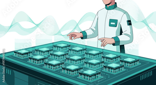 futuristic control of computing technologies in a simulated quantum computer laboratory setting