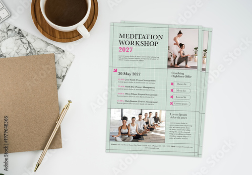 Minimal Grid Decoration Flyer A5