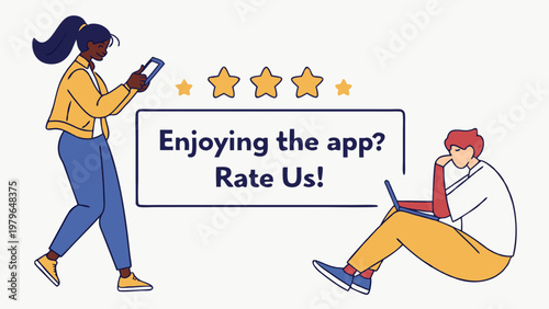 App Rating Request with Users and Star Icons.