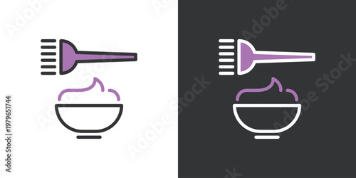 シンプルな美容院のヘアカラーアイコン