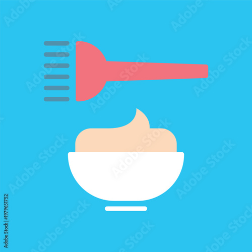 シンプルな美容院のヘアカラーアイコン