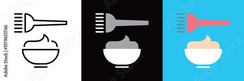 シンプルな美容院のヘアカラーアイコン