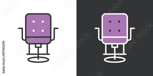 シンプルな美容院の椅子アイコン