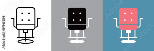 シンプルな美容院の椅子アイコン