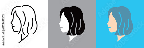 シンプルなミドルヘアのヘアサロンアイコン