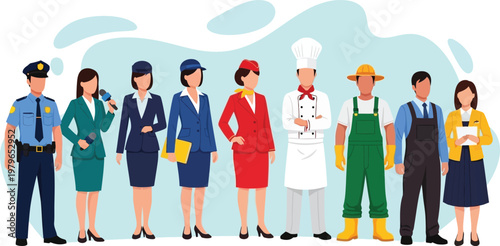 Police officer in uniform with duty belt standing ready against plain background