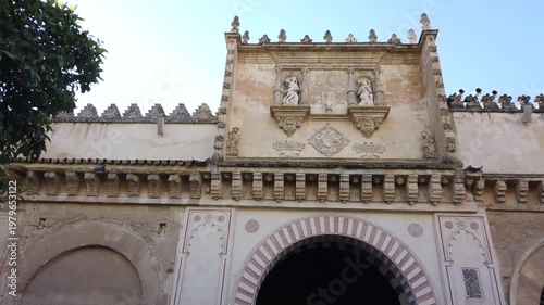 Islamic architecture detail of Mosque Cathedral of Cordoba ornate door facade Spain