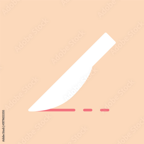 手術のメスで皮膚を切る医療アイコン