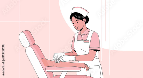 Nurse Administering Injection to Patient in Medical Chair