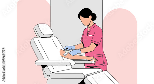 Nurse Administering Injection to Patient in Medical Chair