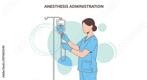 Nurse Administering Anesthesia via IV Drip in Operating Room