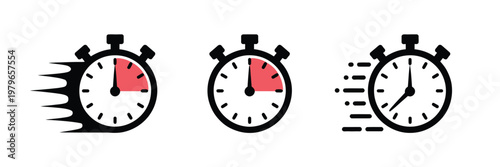 Stopwatch logo clean vector design representing speed time efficiency for express delivery courier and urgent service