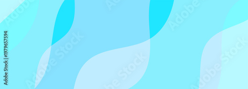 Abstract flowing shapes in soft blue and cyan hues.