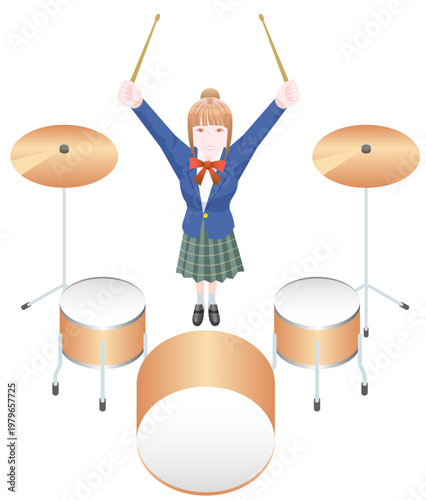 ドラムと女子高生